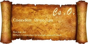 Csendes Orsolya névjegykártya